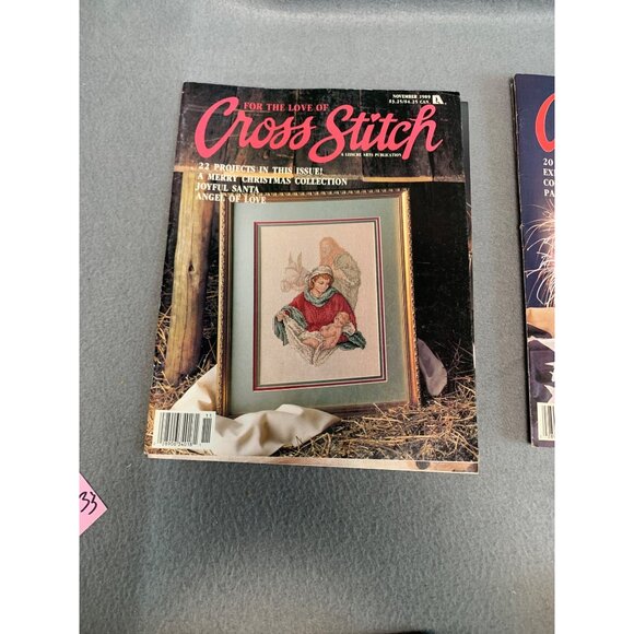 Vintage "For The Love of Cross Stitch" Magazines 4 Issues Leisure Arts 1989 & 97 - Picture 4 of 6
